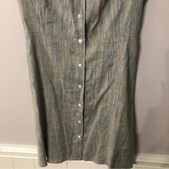 Theory Short Sleeve Button Down Striped Linen Dress Size 0 NWT - Picture 4 of 14